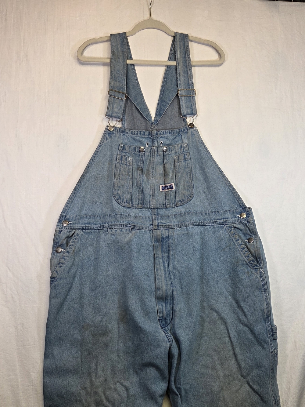Vintage Big Smith Denim Bib Overalls Men’s 48x30 Made in Russia Workwear #0370